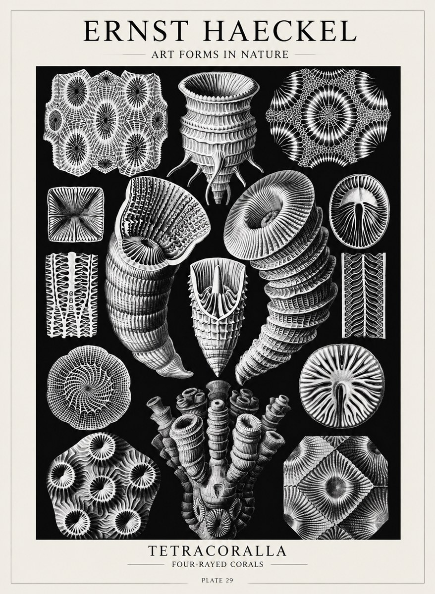 Ernst Haeckel Tetracoralla - Four-rayed Corals No4 - Poster