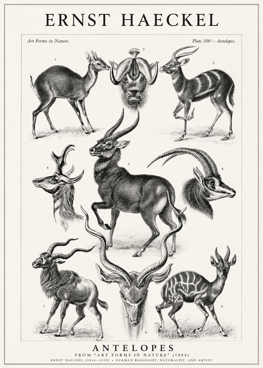 Ernst Haeckel Antelopes No1 - Poster