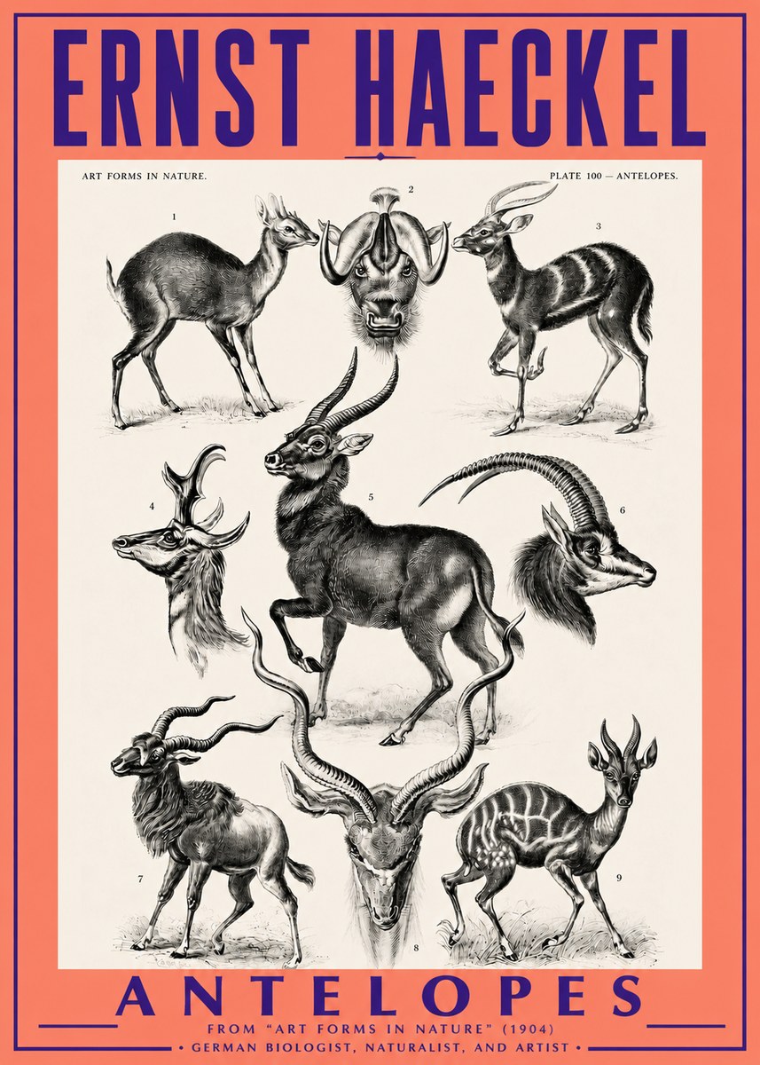 Ernst Haeckel Antelopes No3 - Poster