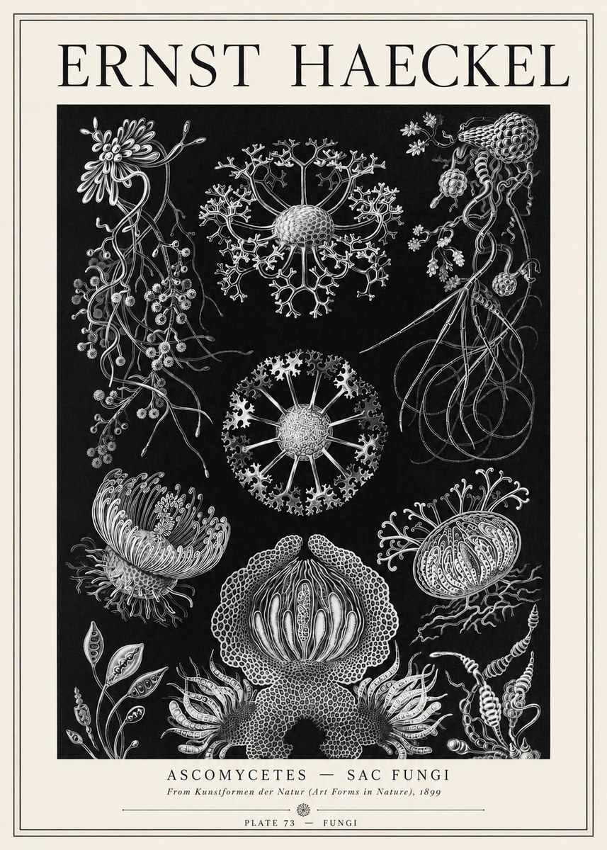 Ernst Haeckel Ascomycetes — Sac Fungi No1 - Poster