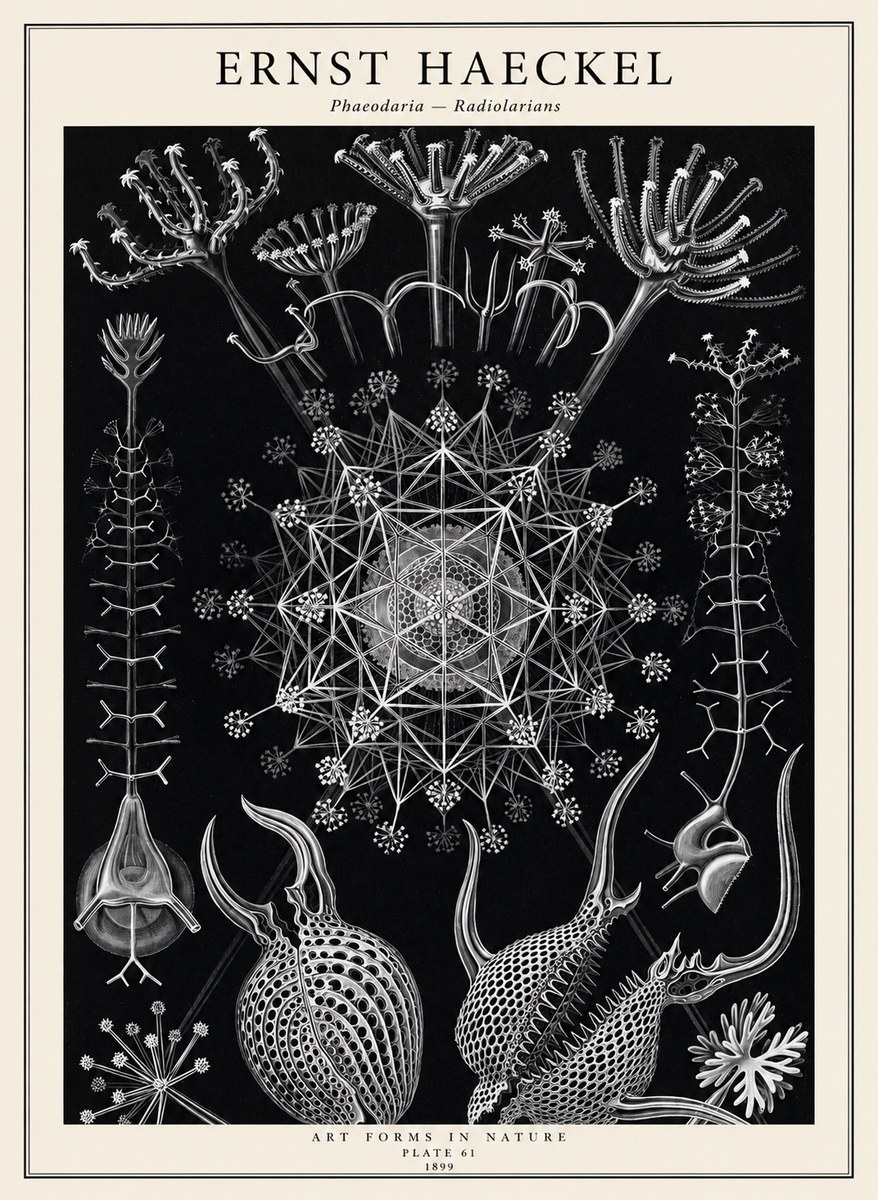 Ernst Haeckel Phaeodaria Radiolarians - Plate 61 No2 - Poster