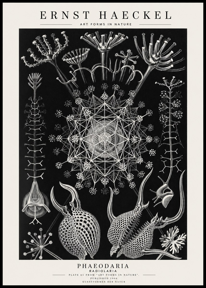 Ernst Haeckel Phaeodaria Radiolarians - Plate 61 No4 - Poster