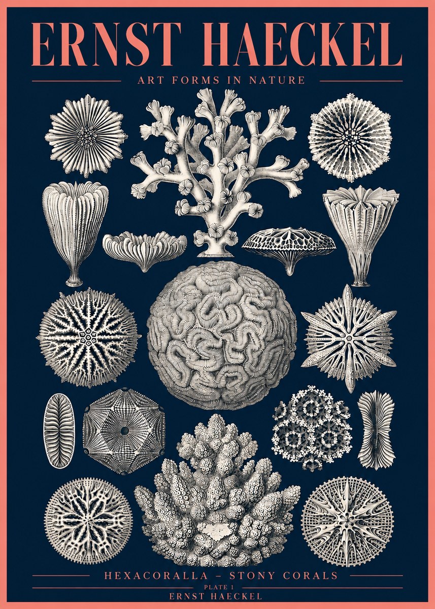 Ernst Haeckel Hexacoralla – Six-rayed Corals No4 - Poster