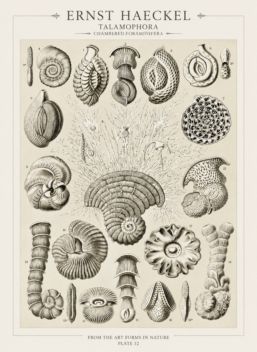 Ernst Haeckel Thalamophora – Foraminifera Plate 12 No3 - Poster