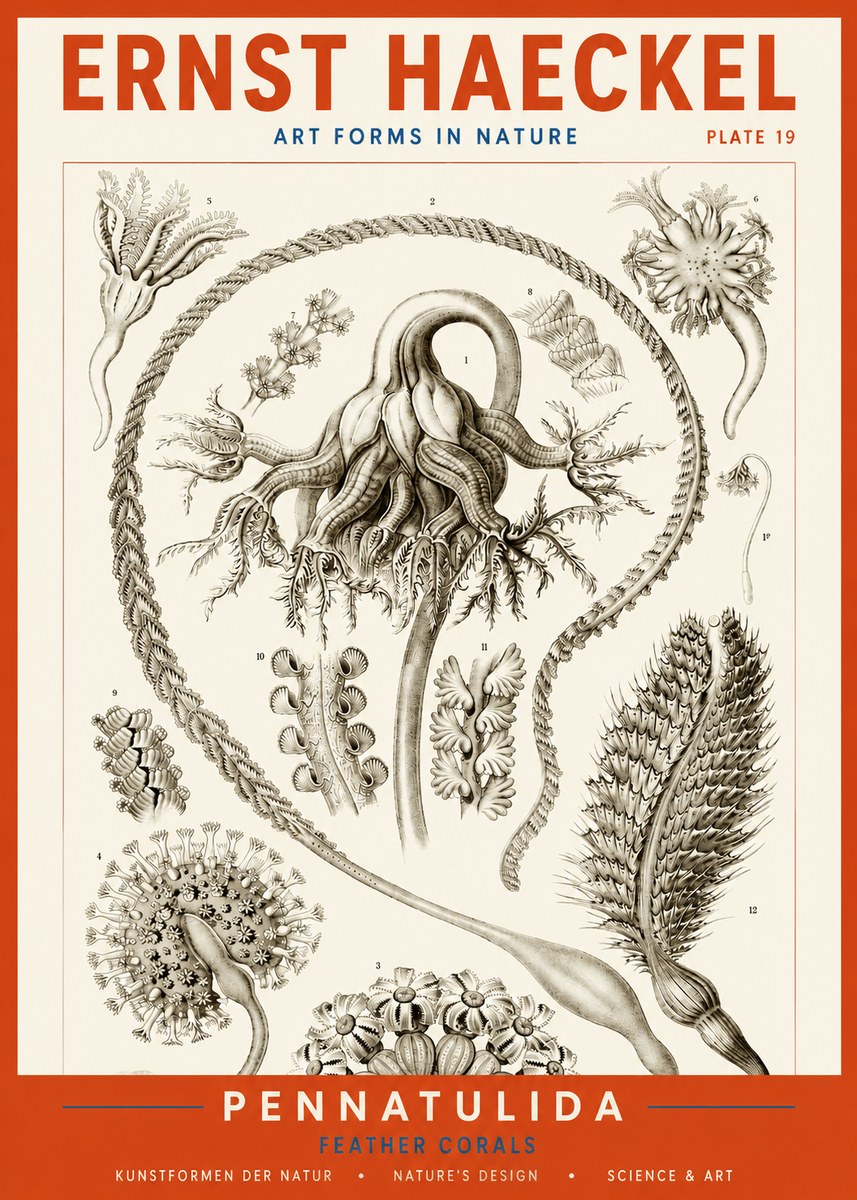 Ernst Haeckel Pennatulida - Sea Pens No4 - Poster