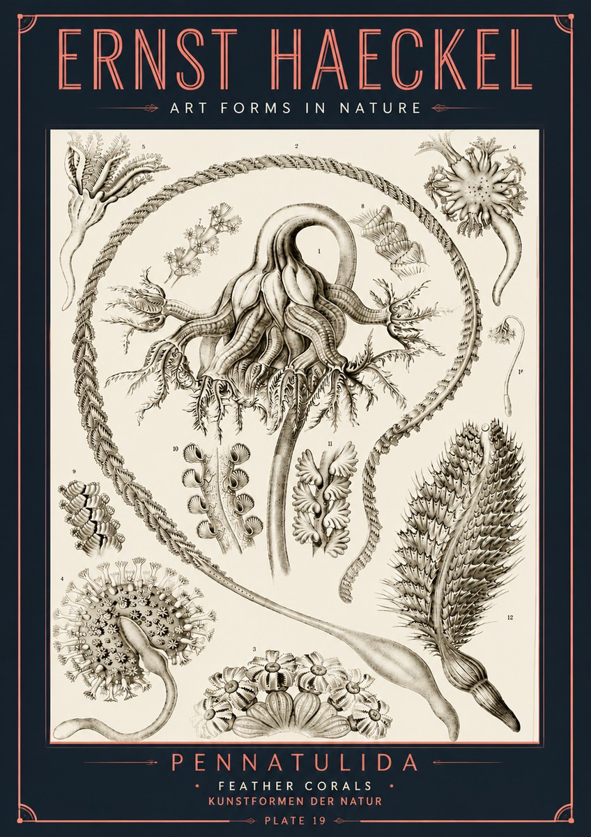 Ernst Haeckel Pennatulida - Sea Pens No6 - Poster