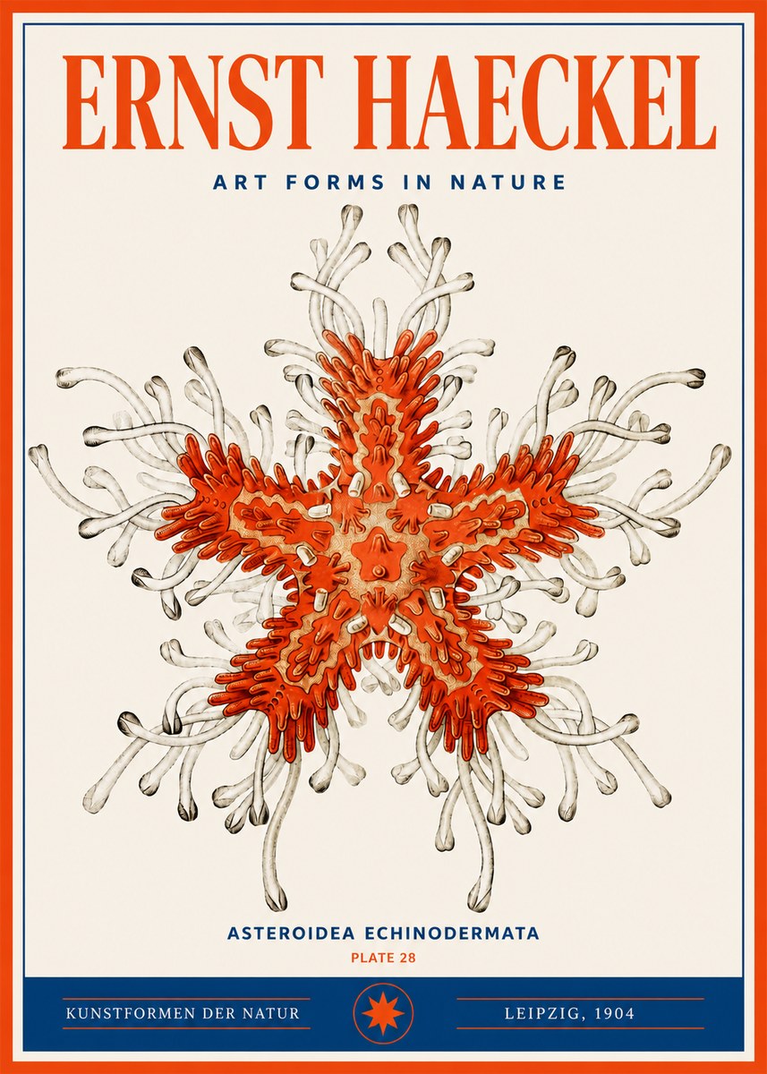 Ernst Haeckel Asteroidea Echinodermata Plate 28 No3 - Poster