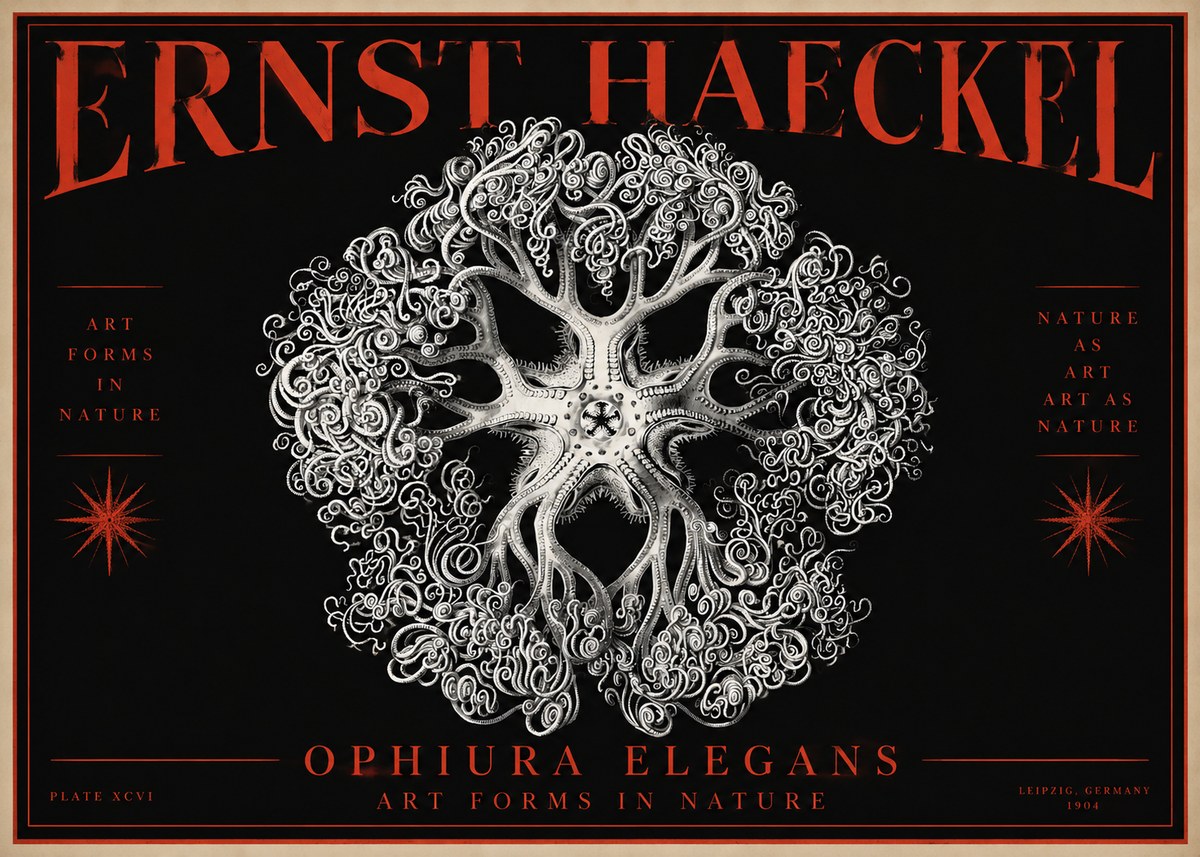 Ernst Haeckel Ophiuroidea Sea Tree - Deep Sea No4 - Poster