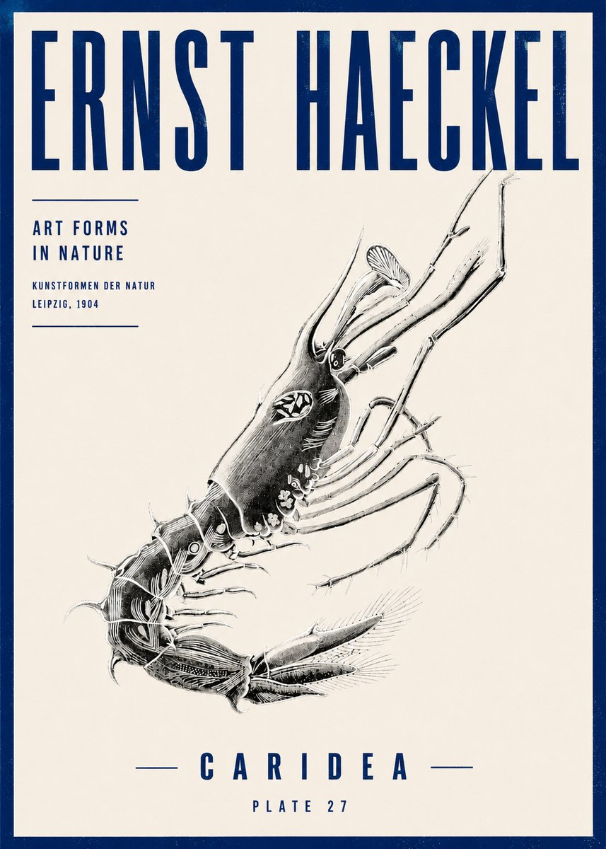 Ernst Haeckel Caridea Plate 27 No4 - Poster