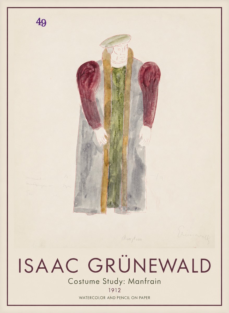 Isaac Grünewald Costume Study: Manfrain No1 - Poster