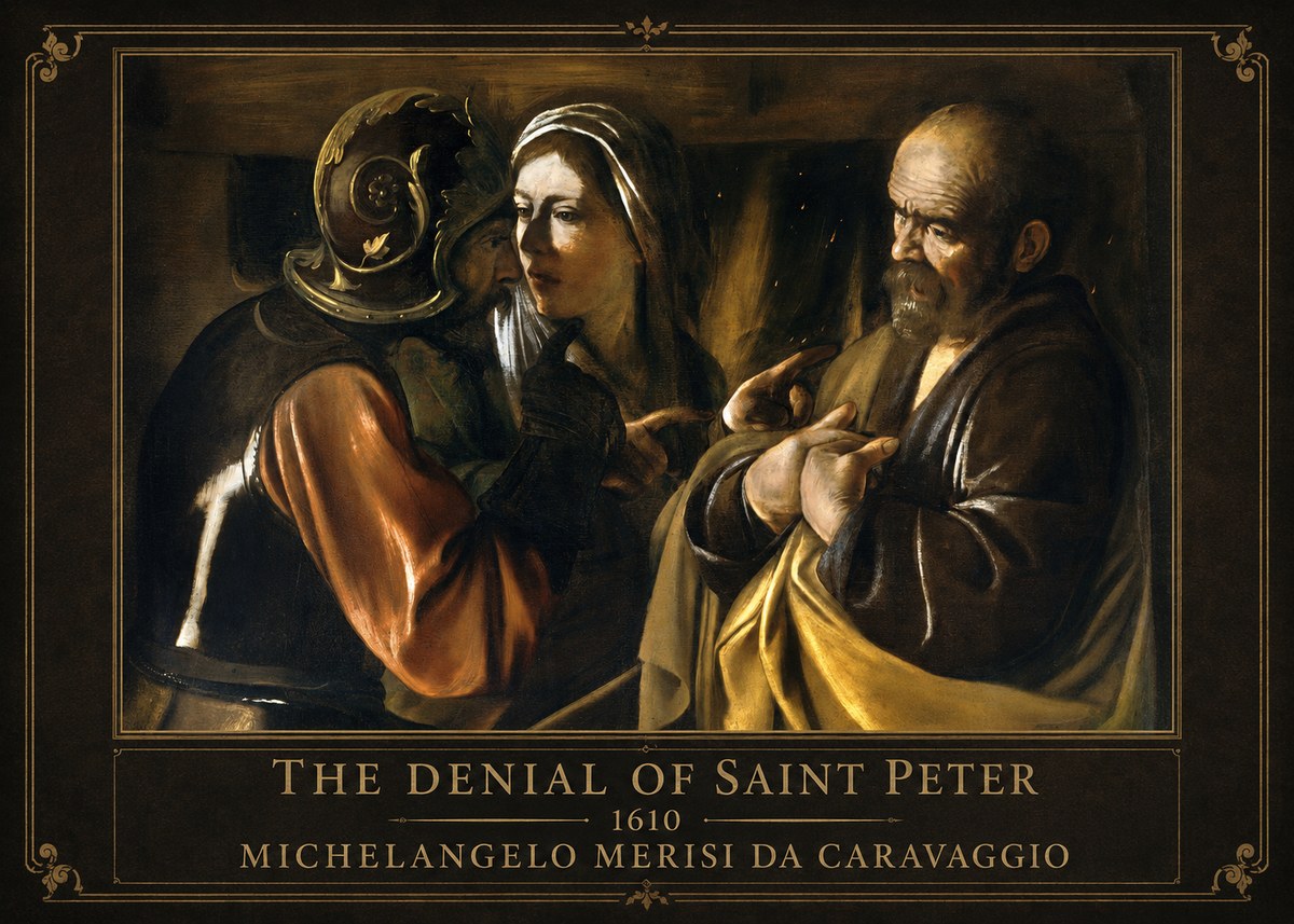 Michelangelo Merisi da Caravaggio The Denial of Saint Peter No1 - Poster