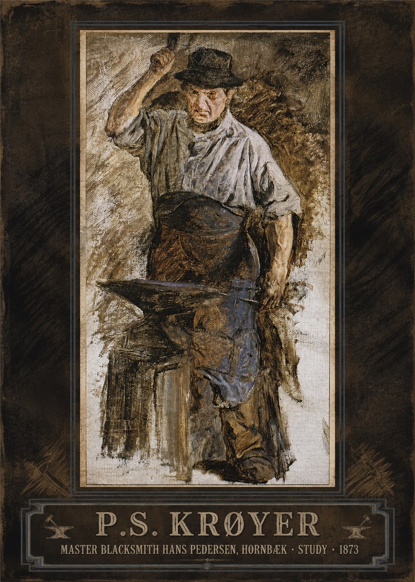 P.S. Krøyer Master Blacksmith Hans Pedersen, Hornbaek · Study · 1873 No5 - Poster