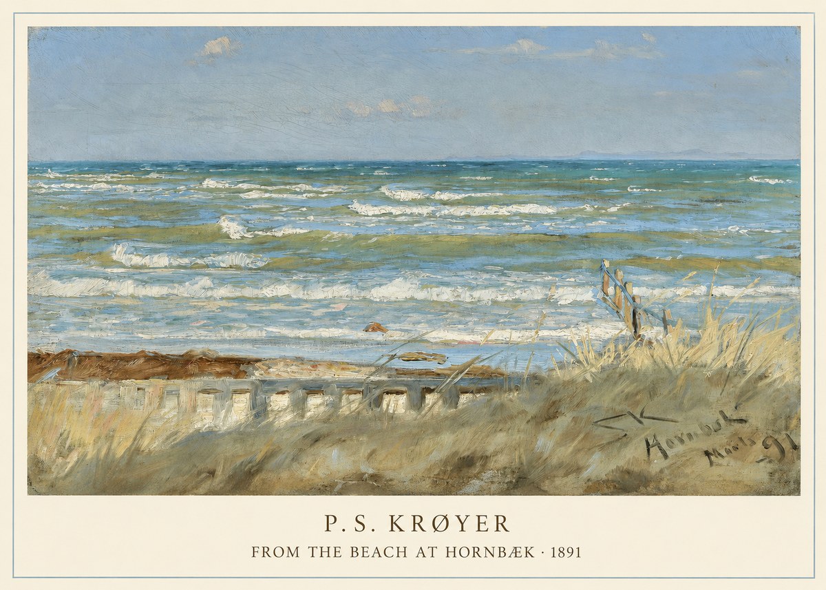 P.S. Krøyer From the Beach at Hornbæk · 1891 No5 - Poster