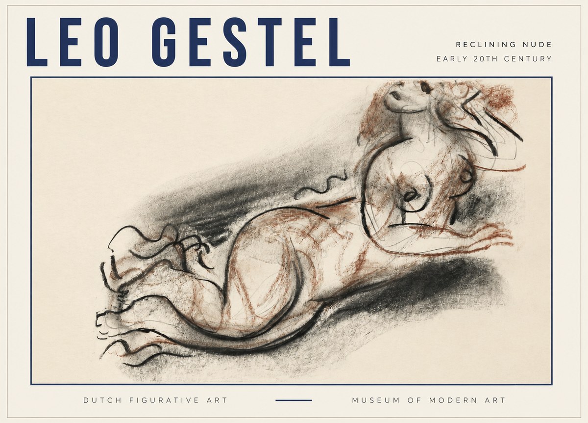 Leo Gestel Reclining Nude No3 - Poster