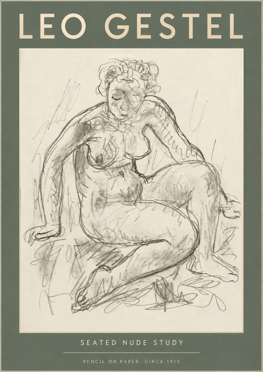 Leo Gestel Seated Nude Study No2 - Poster