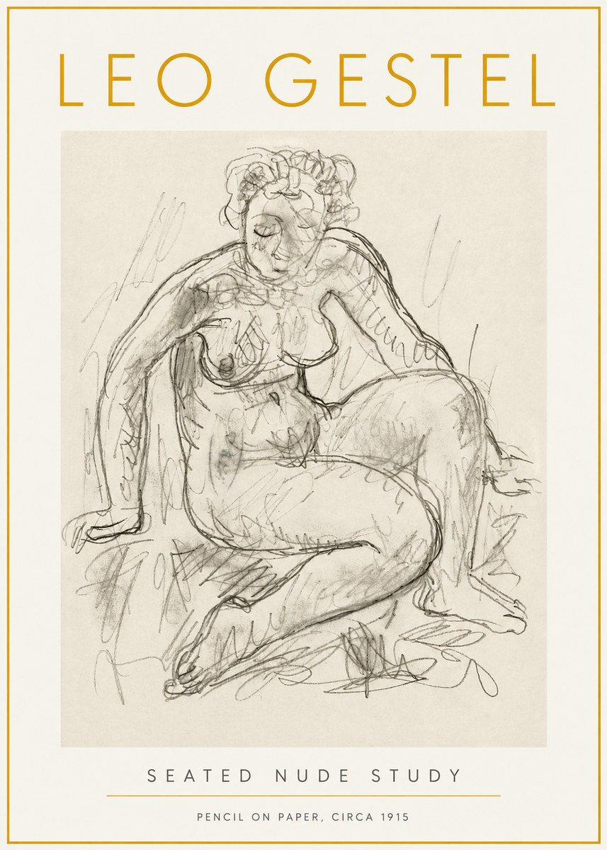 Leo Gestel Seated Nude Study No6 - Poster