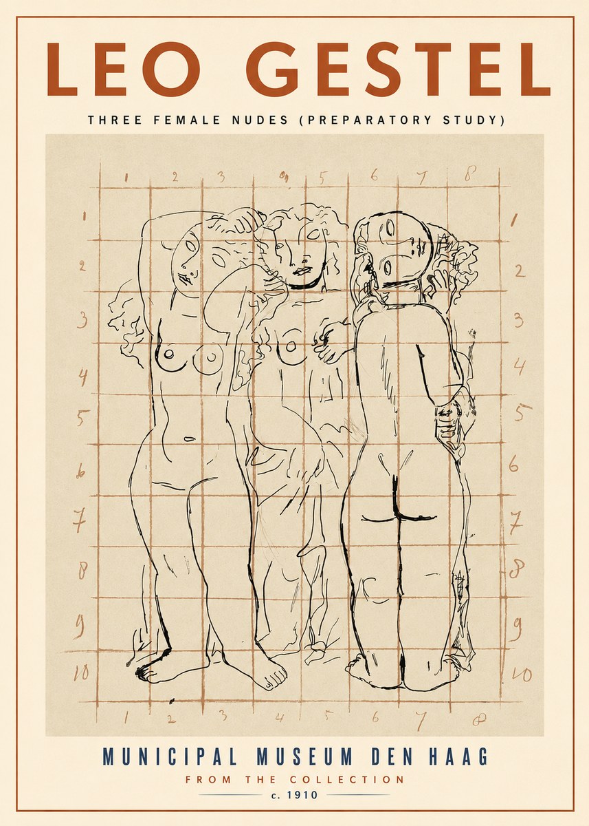 Leo Gestel Three Female Nudes No2 - Poster