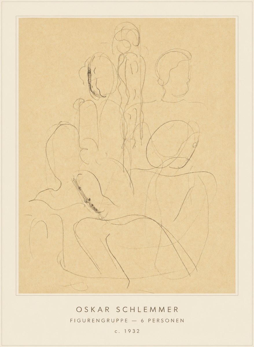 Oskar Schlemmer Figurengruppe - 6 Personen No4 - Poster