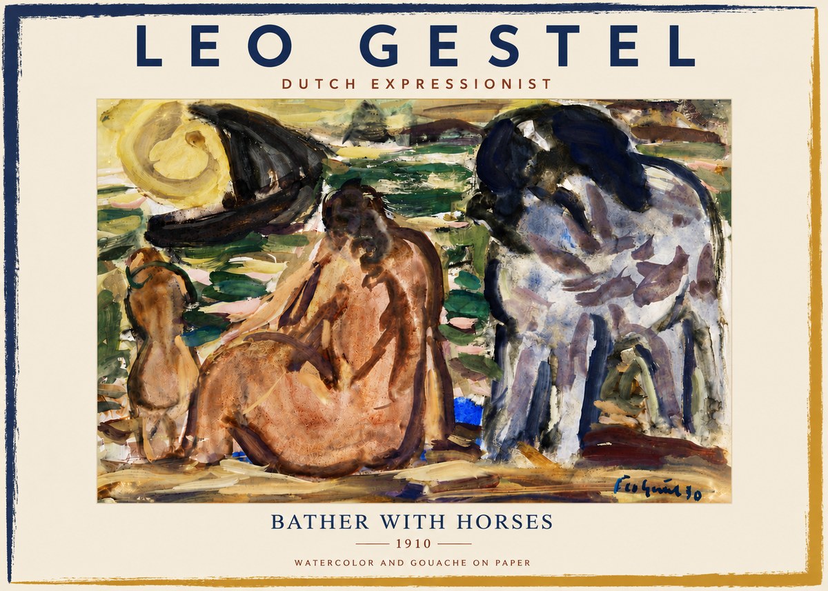 Leo Gestel Bather with Horses No6 - Poster