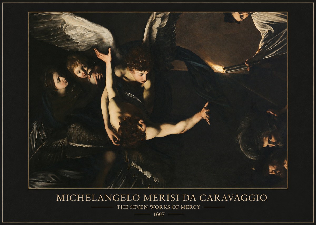 Michelangelo Merisi da Caravaggio The Seven Works of Mercy II No6 - Poster