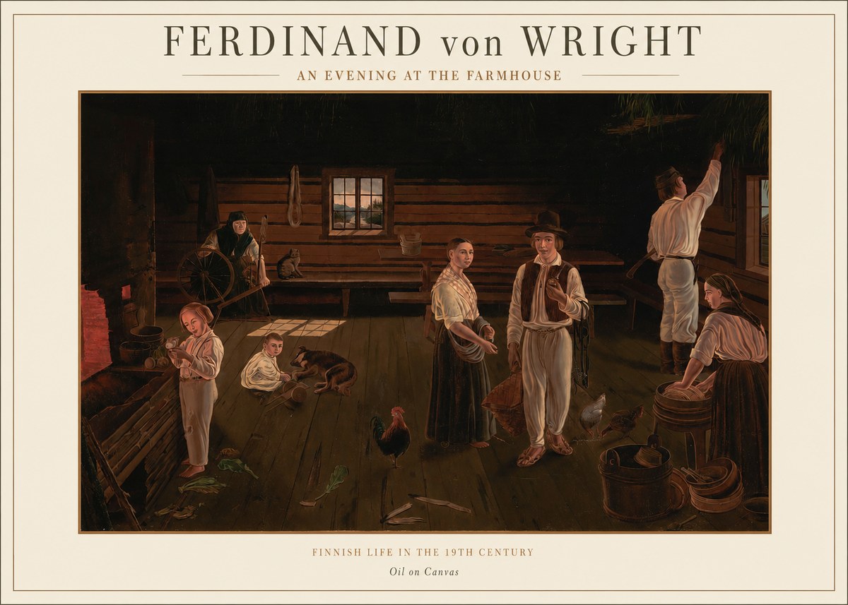 Ferdinand von Wright An Evening at the Farmhouse No1 - Poster
