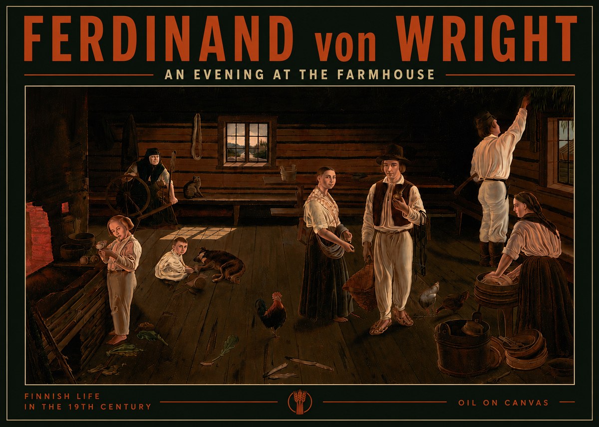 Ferdinand von Wright An Evening at the Farmhouse No5 - Poster