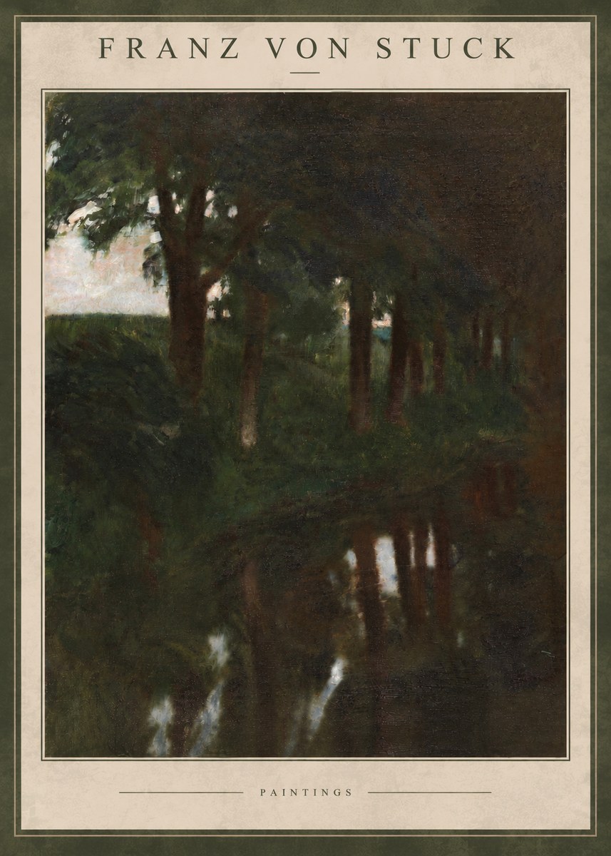 Franz von Stuck Woodland Reflections No4 - Poster