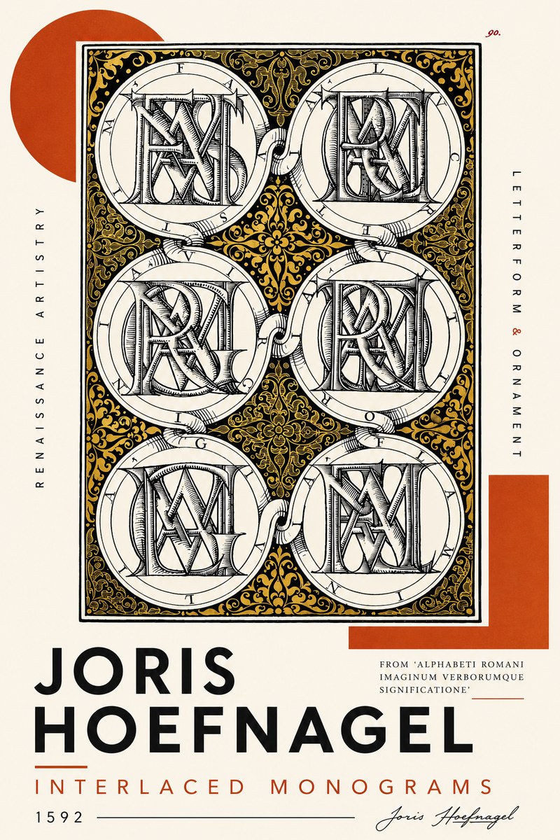 Joris Hoefnagel Interlaced Monograms No4 - Poster