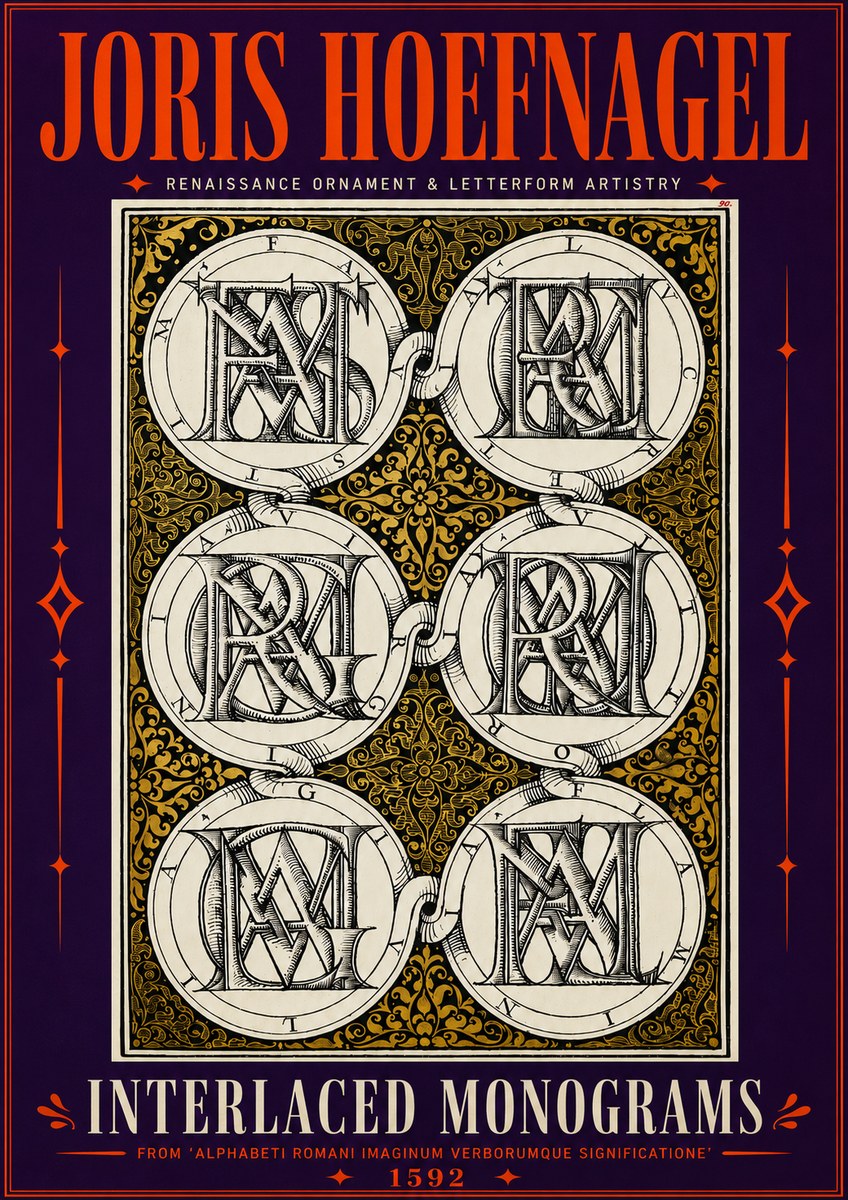 Joris Hoefnagel Interlaced Monograms No5 - Poster
