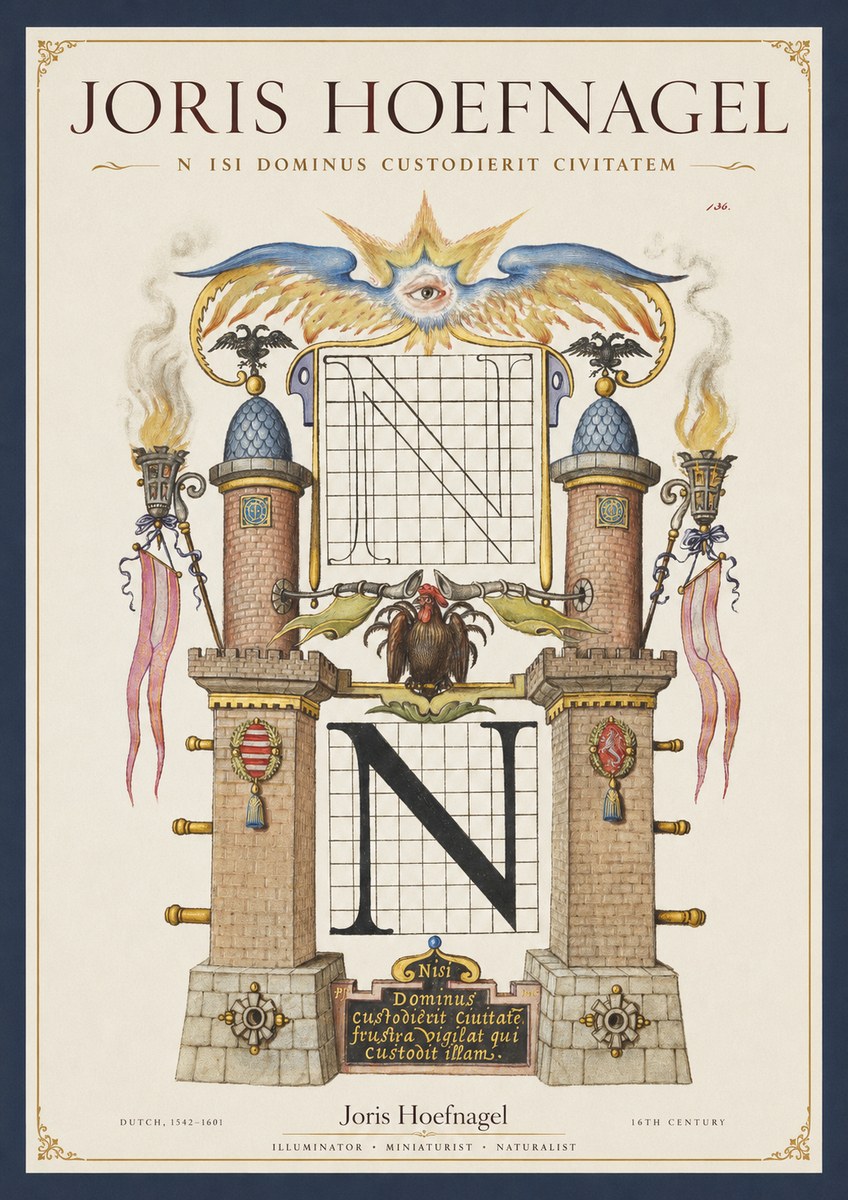 Joris Hoefnagel The Letter N No2 - Poster