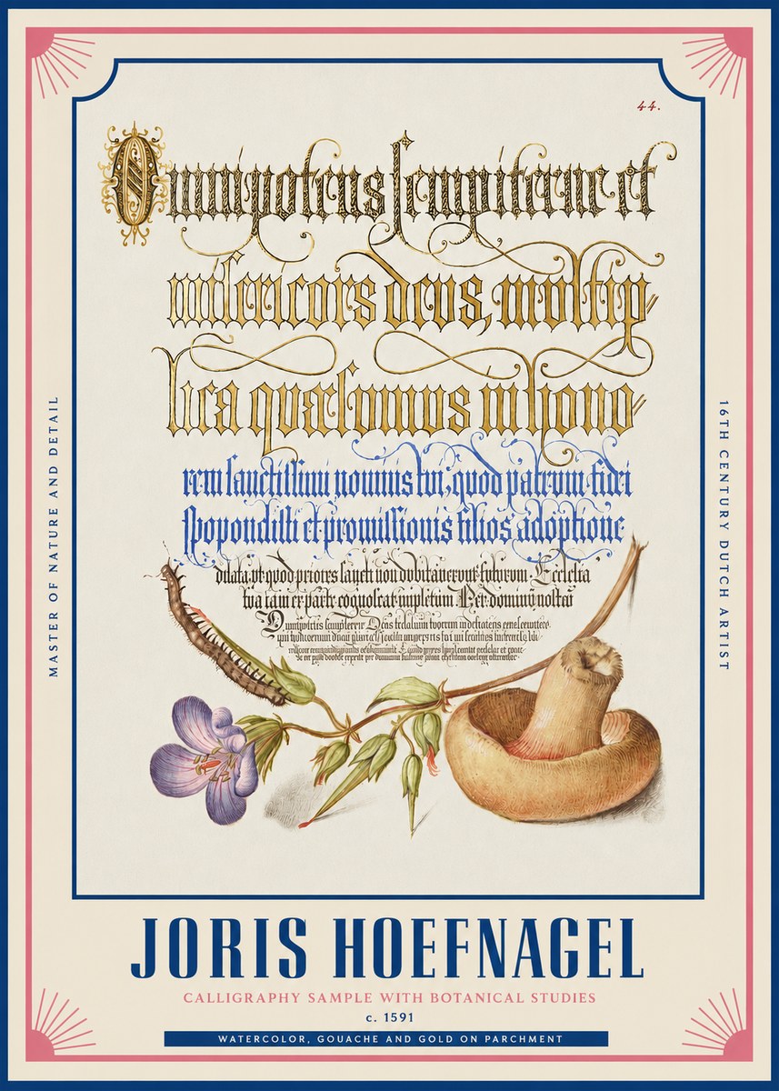 Joris Hoefnagel From a Series of Calligraphy Samples No2 - Poster