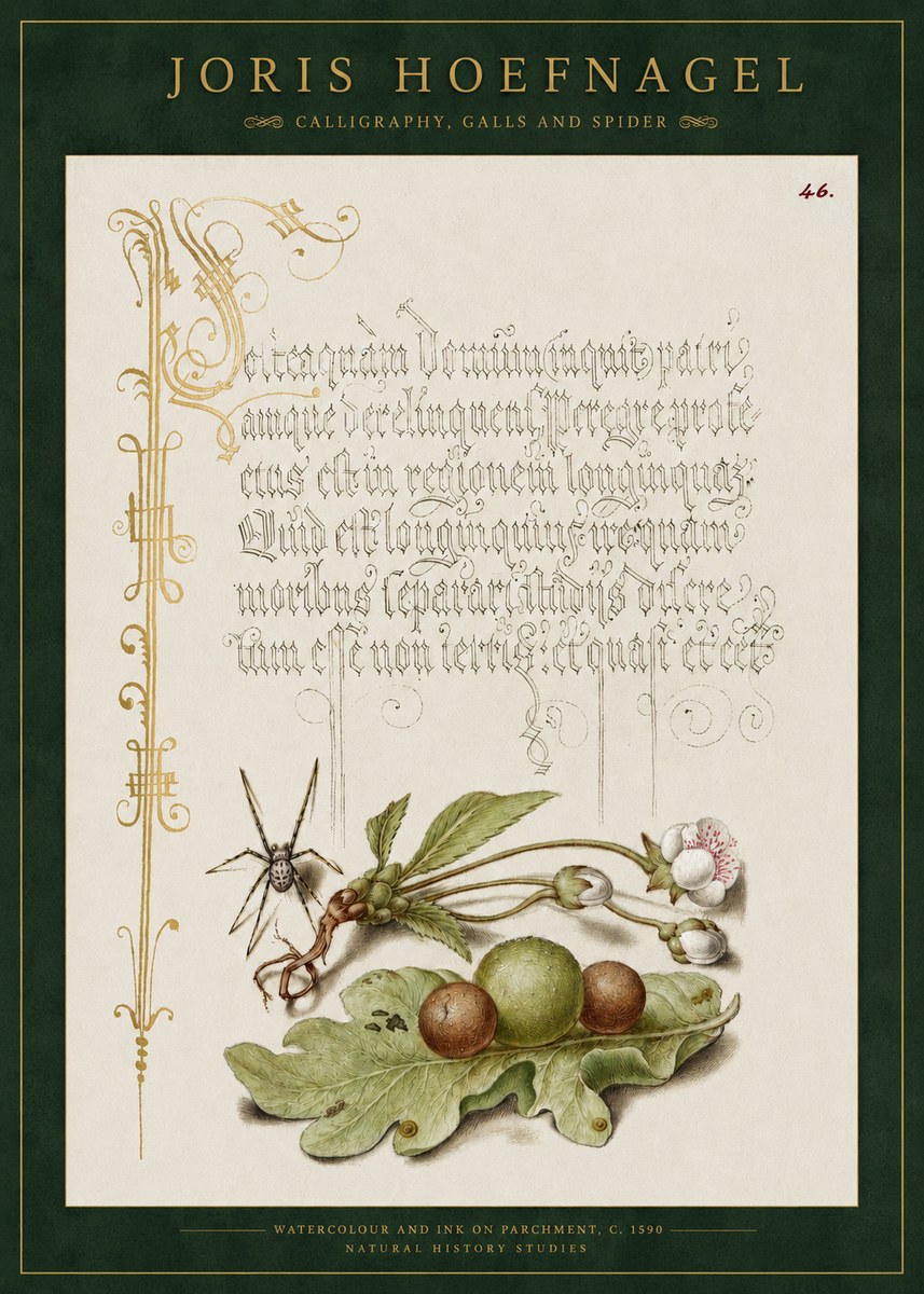 Joris Hoefnagel Plant with Galls and Insect No3 - Poster