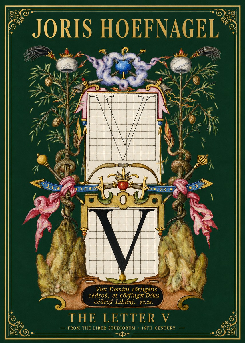 Joris Hoefnagel The Letter V No5 - Poster