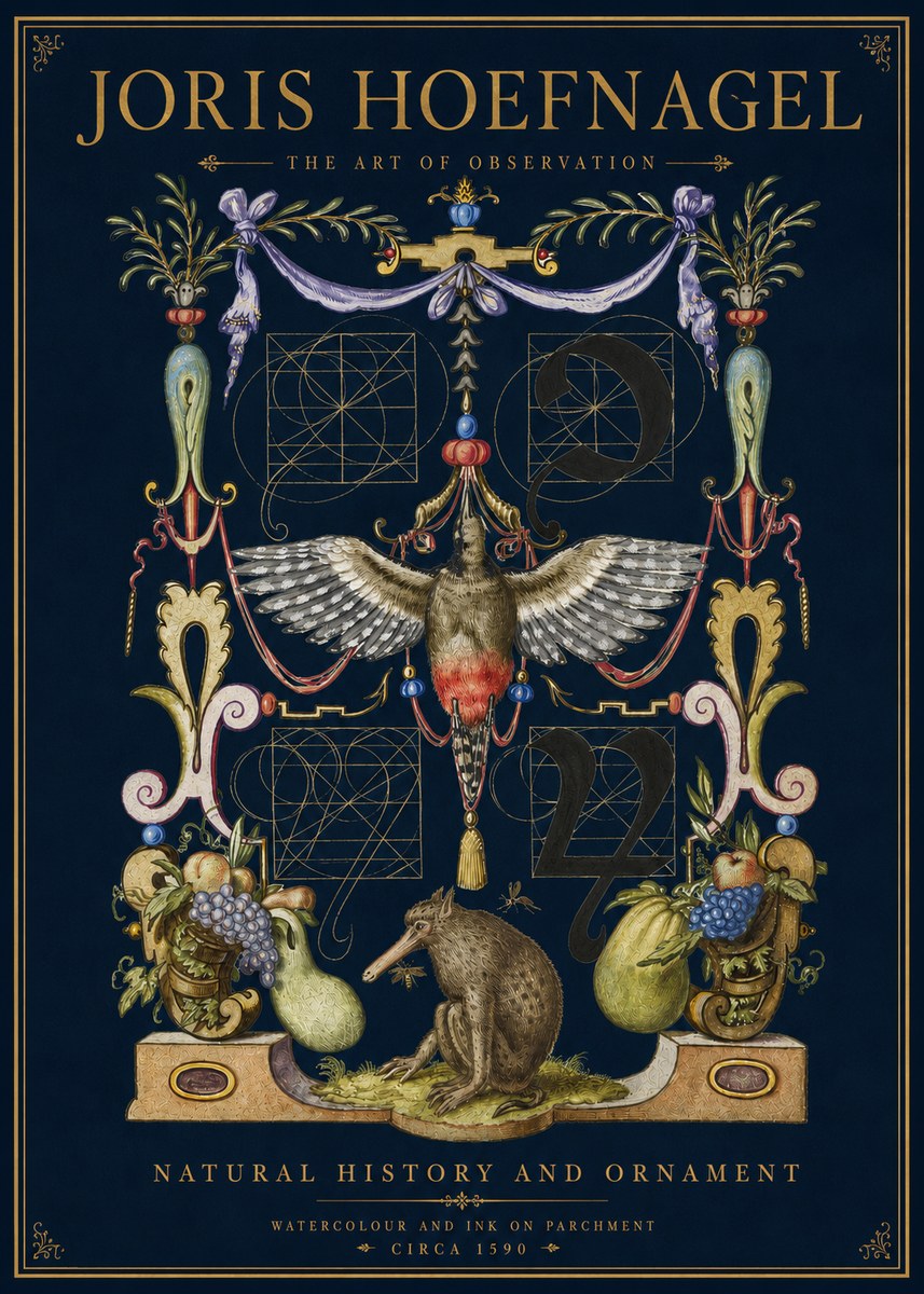 Joris Hoefnagel Study of Nature and Ornament No5 - Poster