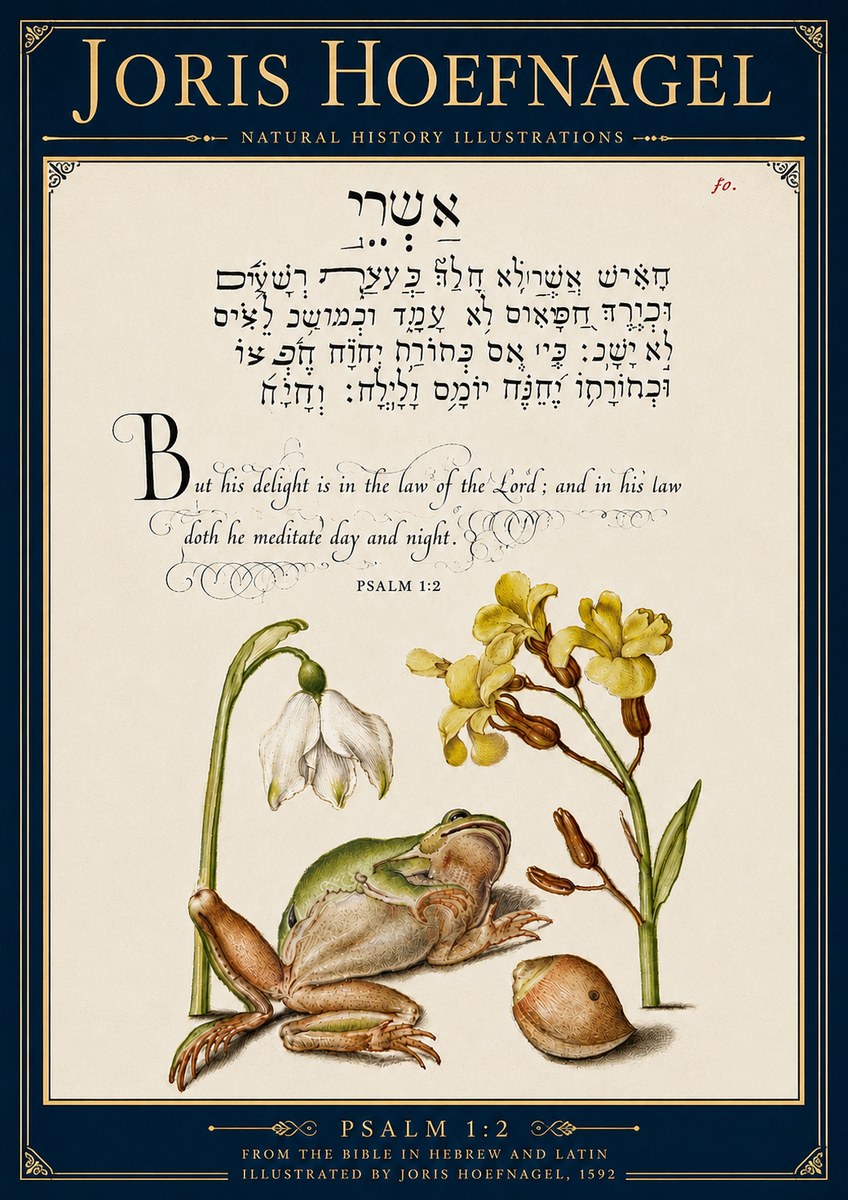 Joris Hoefnagel Psalm 1:2 No6 - Poster