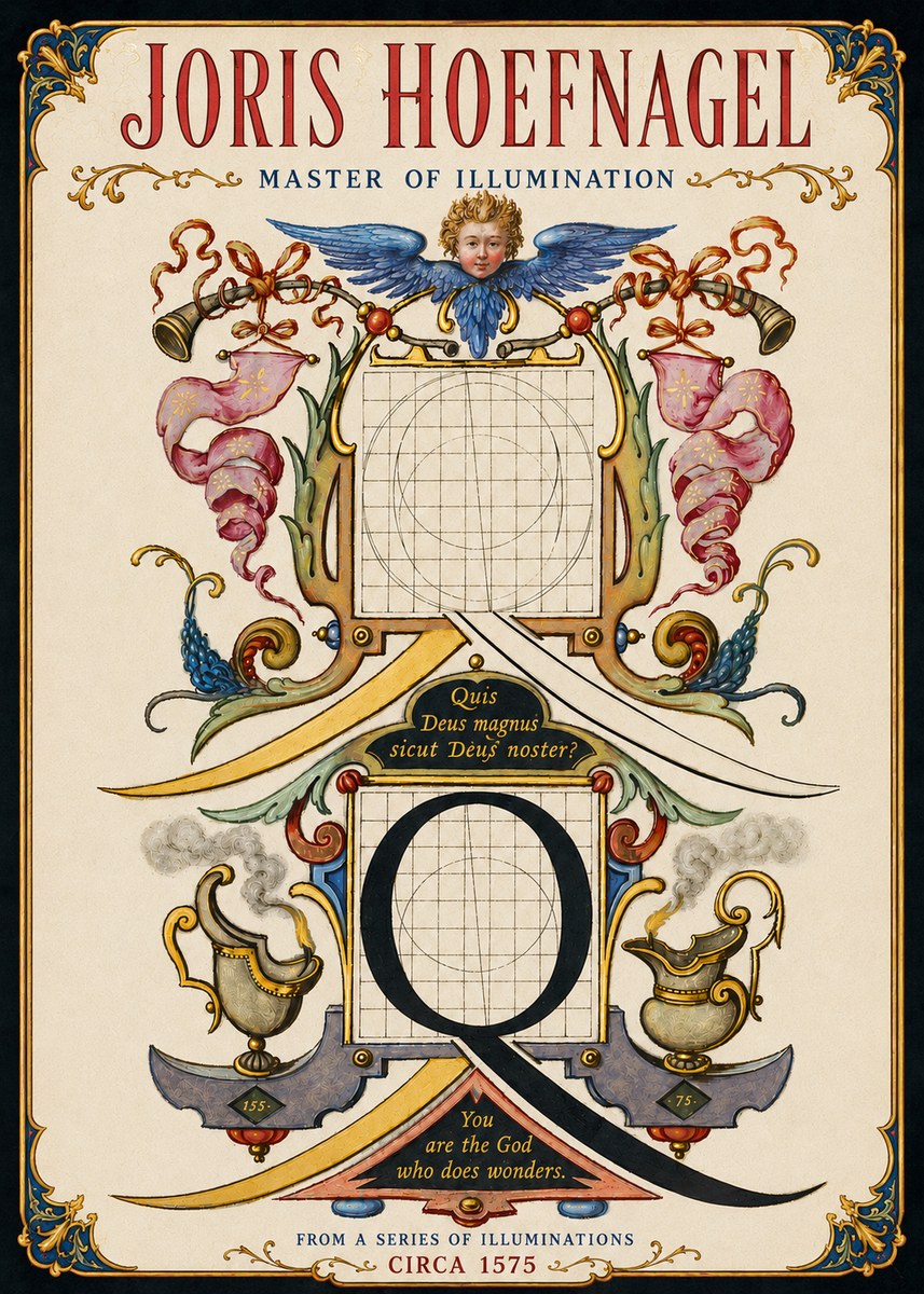 Joris Hoefnagel The Calligraphic Q No5 - Poster
