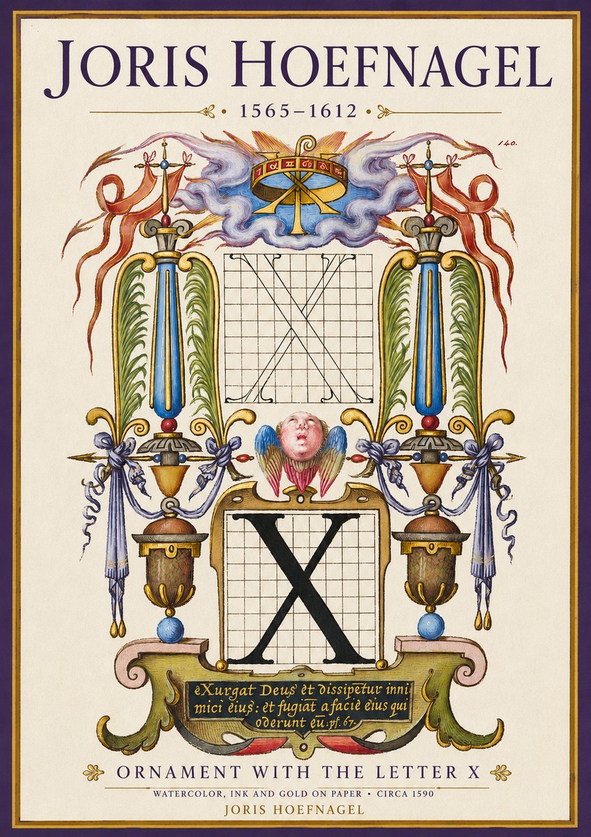 Joris Hoefnagel Ornament with the Letter X No3 - Poster