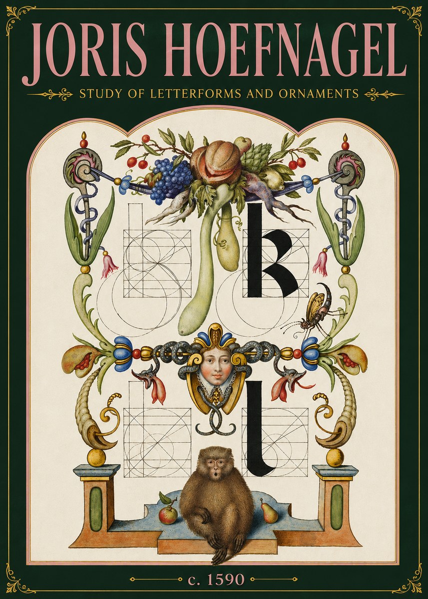Joris Hoefnagel Study of Letterforms and Ornaments No6 - Poster
