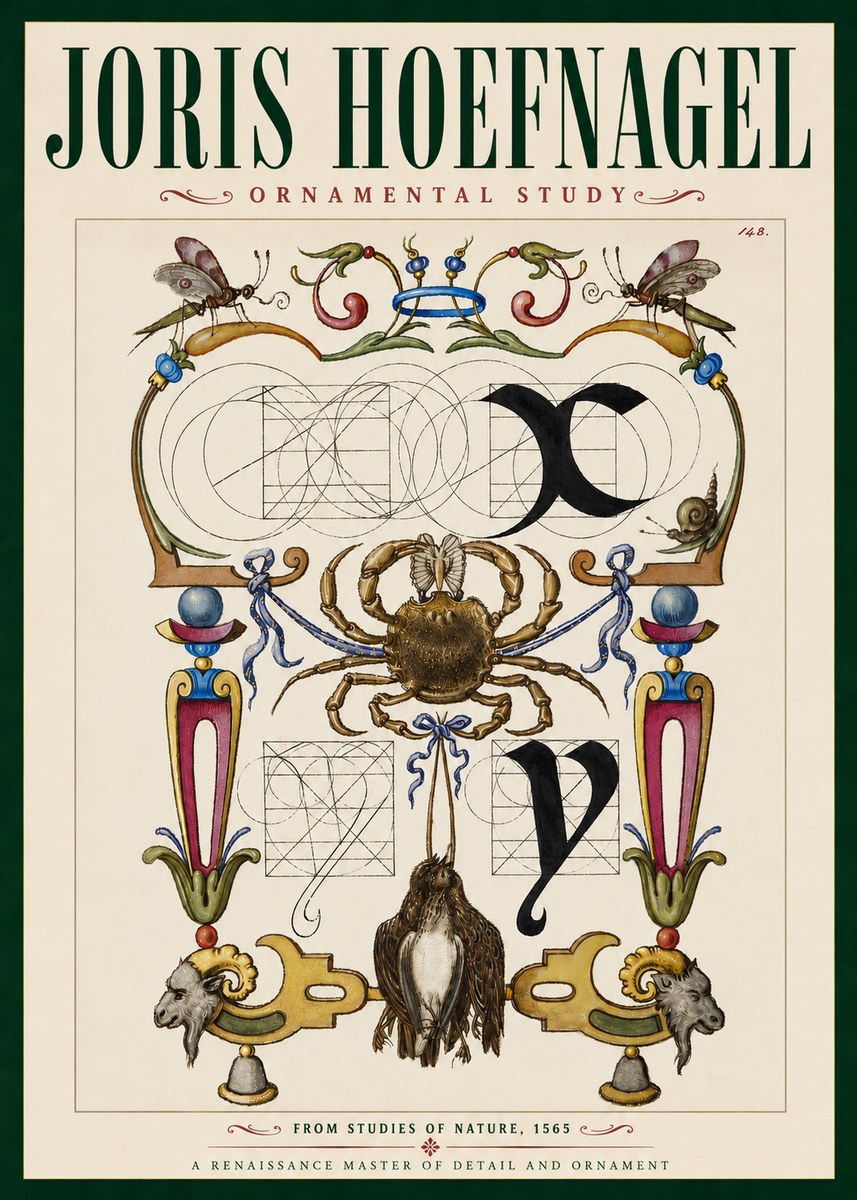 Joris Hoefnagel Ornamental Study II No4 - Poster