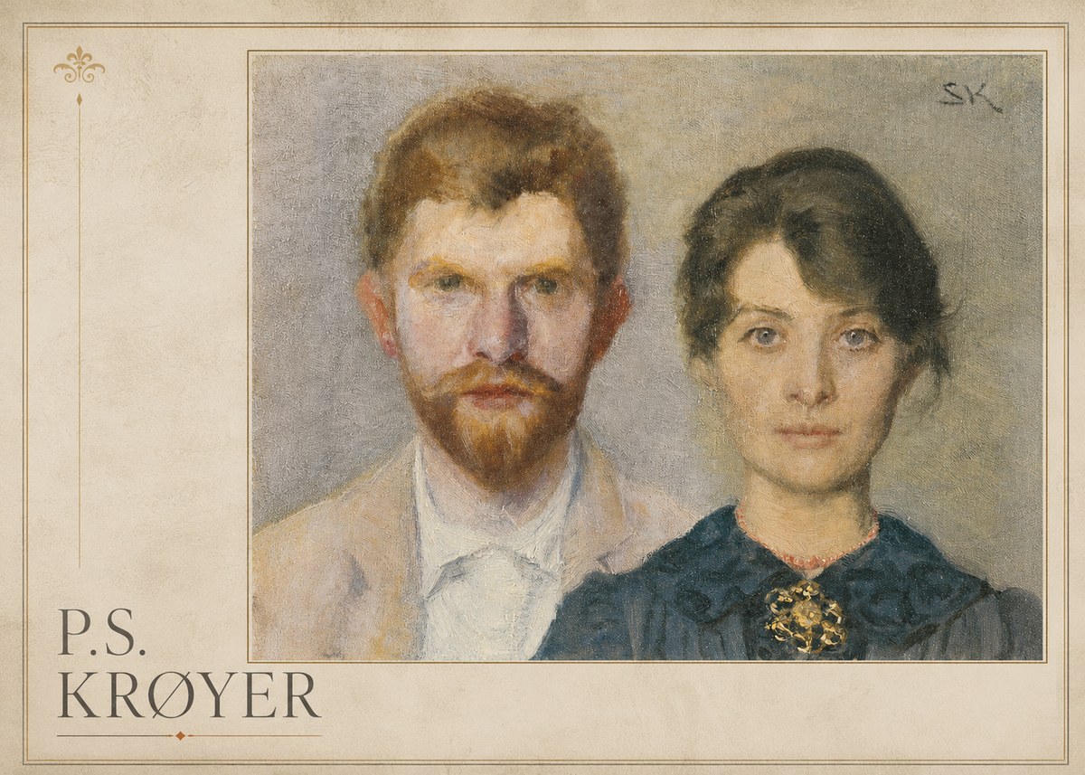 P.S. Krøyer Self-portrait with Marie Krøyer No1 - Poster