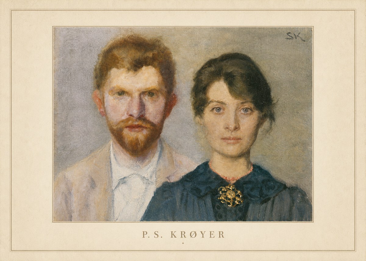 P.S. Krøyer Self-portrait with Marie Krøyer No4 - Poster