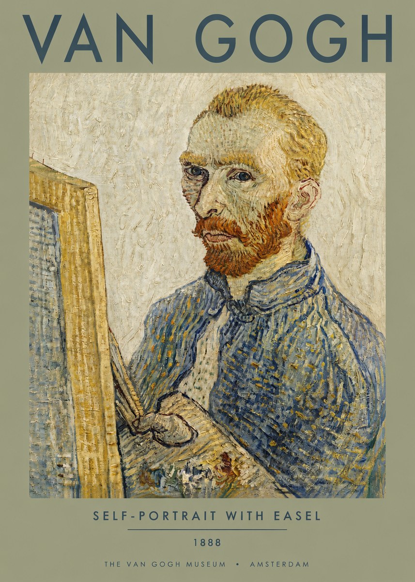 Van Gogh Self-portrait with Easel I No3 - Poster