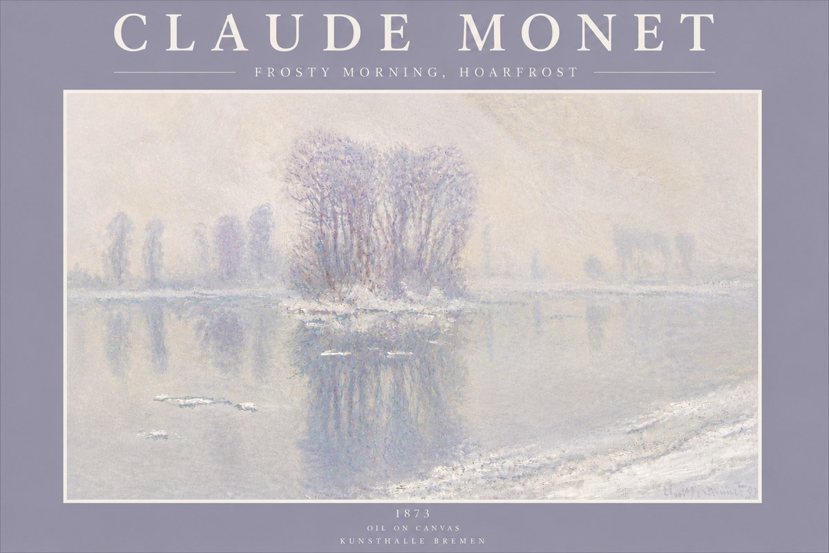 Monet Frosty Morning, Hoarfrost No5 - Poster