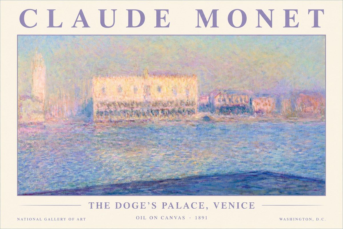 Monet The Doge's Palace, Venice No3 - Poster