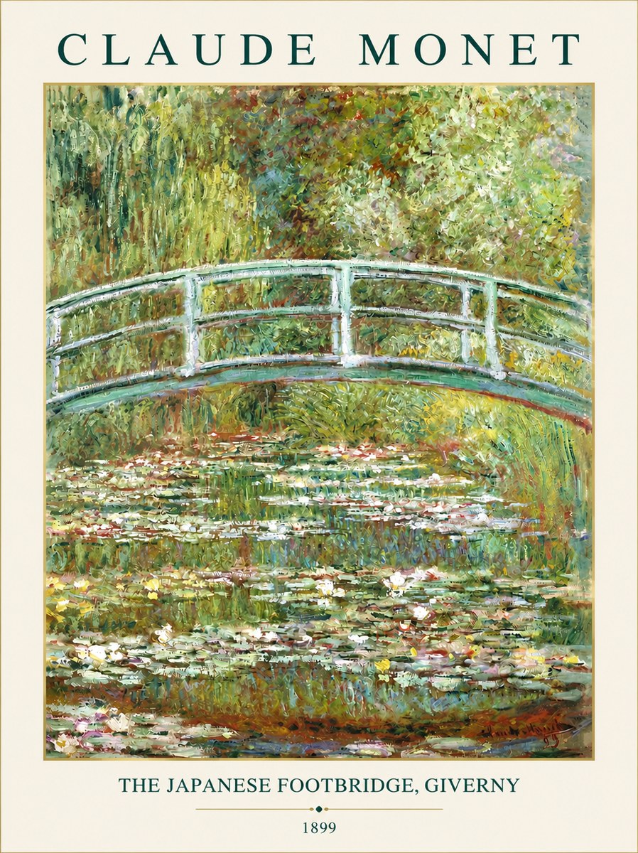 Monet The Japanese Footbridge, Giverny No3 - Poster