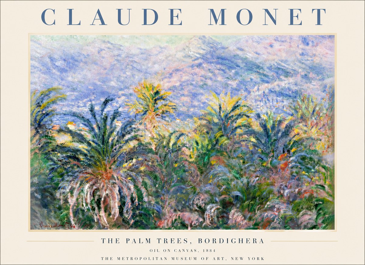 Monet The Palm Trees, Bordighera No3 - Poster
