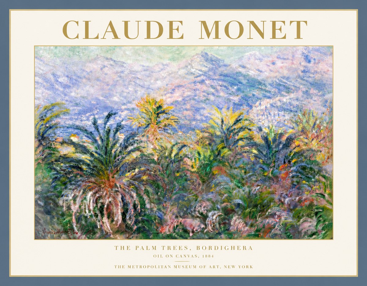 Monet The Palm Trees, Bordighera No5 - Poster
