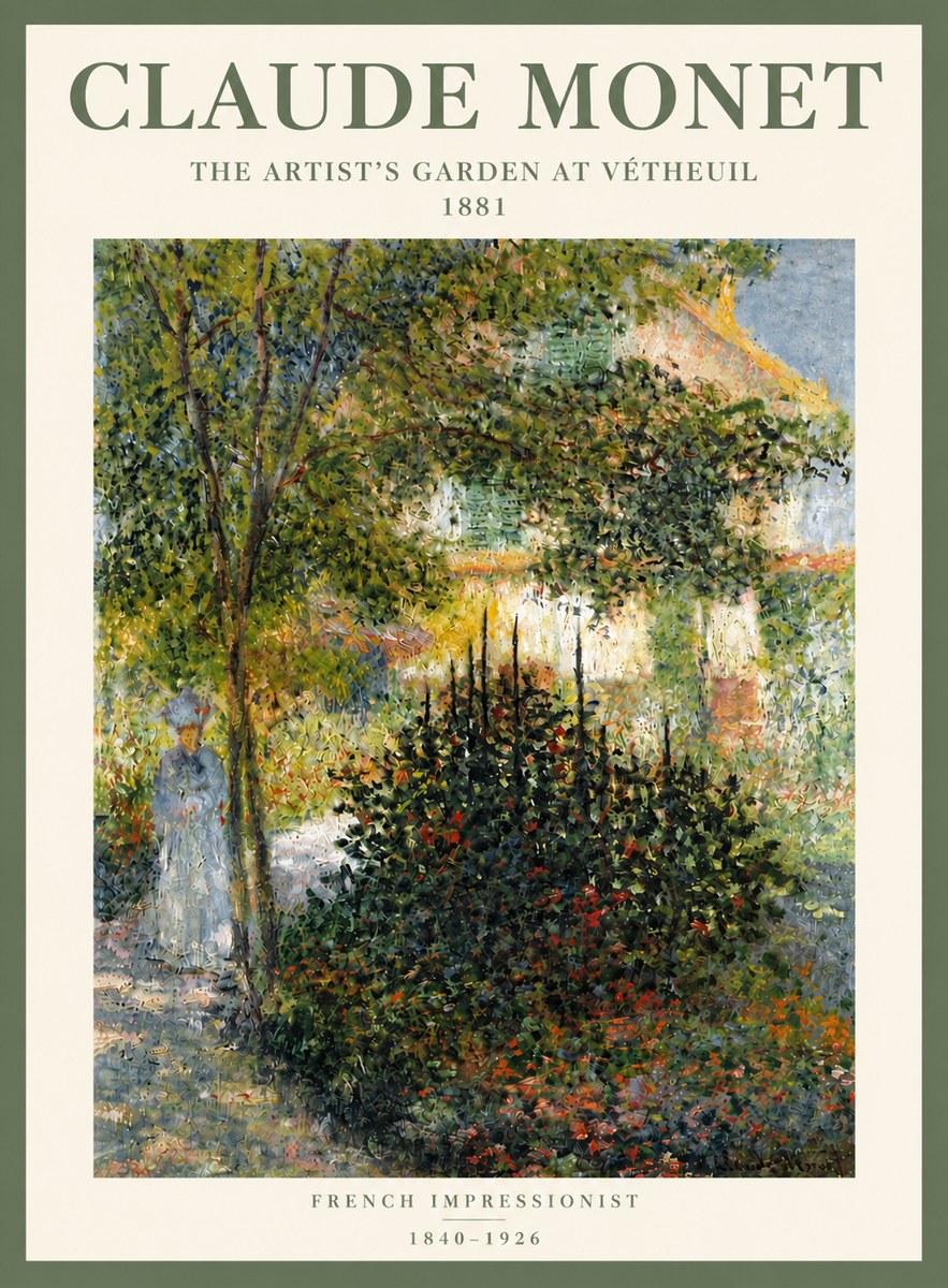 Monet The Artist's Garden at Vétheuil II No5 - Poster