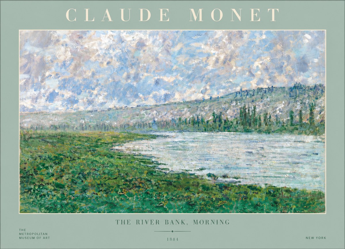 Monet The River Bank, Morning No3 - Poster