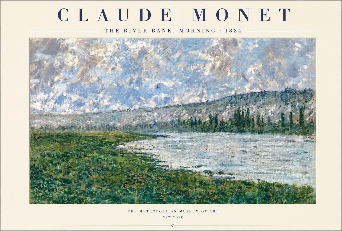 Monet The River Bank, Morning No4 - Poster